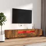 2 Piece TV Cabinet Set with LED Lights Smoked Oak Engineered Wood 3120170