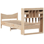 ZNTS Bed Frame without Mattress 75x190 cm Small Single Solid Wood Pine 3323401