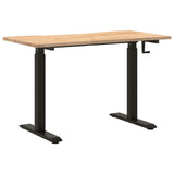Desk with Storage Black and Natural 120 x 60 cm Solid Oak Wood 3426551