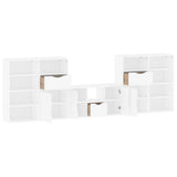 5 Piece TV Units with Storage "ODDA" White Solid Wood Pine 3365379