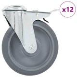 12 pcs Bolt Hole Swivel Casters 125 mm 277877