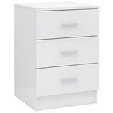 ZNTS Bedside Cabinet High Gloss White 38x35x56 cm Engineered Wood 800462