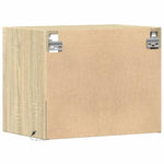 ZNTS Wall-mounted Bedside Cabinet with LED Lights Sonoma Oak 852065