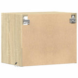 ZNTS Wall-mounted Bedside Cabinet with LED Lights Sonoma Oak 852065