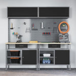ZNTS 8-Piece Workbench Set in Black Steel 3321498