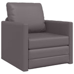Floor Sofa Bed with Cushion Grey 74 x 77 x 81 cm Faux leather 4106632