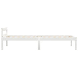 Bed Frame without Mattress White Solid Pine Wood 90x200 cm 283184