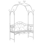 Garden Bench with Cushion White 104 x 54 x 93cm Steel 42008120