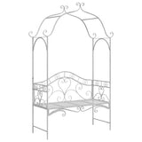 Garden Bench with Cushion White 104 x 54 x 93cm Steel 42008120