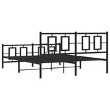 Metal Bed Frame without Mattress with Footboard Black 150x200cm 374261
