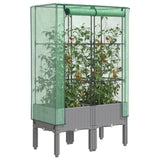 ZNTS Raised Bed with Greenhouse Cover Rattan Look 80x40x140 cm 4015861