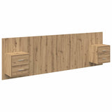 Headboard with Cabinet 3 pcs Artisan Oak Engineered Wood 3416032