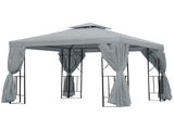 3 x 3 m Garden Gazebo Double Roof Marquee Patio Wedding Party Tent Canopy Shelter with Sidewalls, T3398P323868