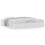 Ottoman Bed Frame without Mattress White Super King Faux Leather 3310832