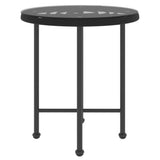 Dining Table Black 50 cm Tempered Glass and Steel 319433