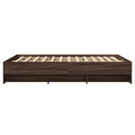 Bed Frame without Mattress Brown Oak 140x190 cm Engineered Wood 3295687