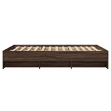 ZNTS Bed Frame without Mattress Brown Oak 140x190 cm Engineered Wood 3295687