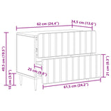 Bedside Cabinet White 62 x 34.5 x 49.5 cm Engineered Wood 894315