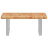 Basin Shelf Wall Mounted Steel and Solid Wood Oak 3302394
