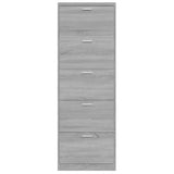Shoe Cabinet Grey Sonoma 59x17x169 cm Engineered Wood 342516