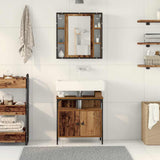 Bathroom Furniture Set with Shelf 2 pcs Brown Engineered wood 3332499