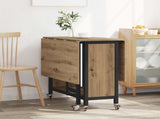 Folding Dining Table with Castors 130 x 80 x 76.5 cm steel PB 8006048