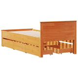 Bed Frame without Mattress with Headboard Wax Brown 100x200 cm Solid Wood Pine 3308773