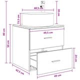 Wall-Mounted Sink Vanity Black Oak 49.5 x 44.5 x 65.5 cm 890319