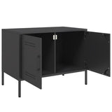 TV Cabinets 2 pcs Black 68x39x50.5 cm Steel 842935