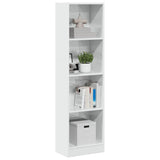 Bookcase High Gloss White 40x24x143 cm Engineered Wood 858304