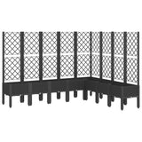 Garden Planter with Trellis Black 200x160x142 cm PP 367943