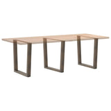 Dining Table Legs V-Shape 3 pcs Natural Steel 90x cm Steel 4012671