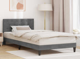 Bed Frame with Headboard Dark Grey 90 x 190 cm Velvet 42027692
