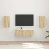 TV Wall Cabinet Set 4 pcs Sonoma Oak Engineered Wood 3408909