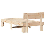 Bed Frame with Headboard Natural 80 x 200 cm Solid Pine Wood 872587