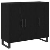 Sideboard Black Oak 90 x 34 x 80 cm Engineered Wood 862955