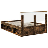 Bed Frame Smoked Oak 120 x 200 cm Engineered wood 3407908