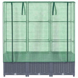 ZNTS Raised Bed with Greenhouse Cover Rattan Look 120x40x138 cm 4015829