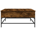 ZNTS Coffee Table Smoked Oak 95x95x45 cm Engineered Wood and Metal 3217066