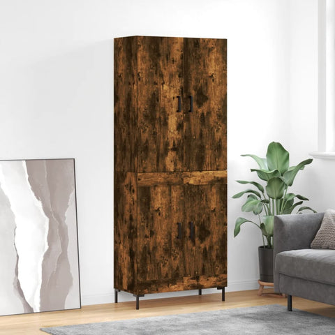 Highboard Smoked Oak 69.5x34x180 cm Engineered Wood 3195792