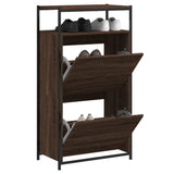 Shoe Cabinet Brown Oak 60x34x112 Engineered Wood 840033