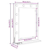 Vanity Mirror Rectangular Smoked Oak 70 x 50 x 18 cm 868337