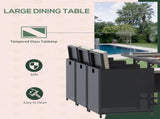 Rattan Dining Set Garden Furniture Patio set 11 PC with Cushion Black /Milk White T3398P325143