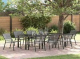 Garden Dining Set 9 pcs Anthracite Powder-Coated Steel 3379288