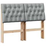 Upholstered Headboard Light Grey 120 cm Solid Pine Wood 879349
