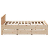 Bed Frame Natural Wood Solid Pine Wood Super King Bed Frame 3308756