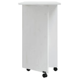 ZNTS Rolling Cabinet with Desk MOSS White Solid Wood Pine 355901