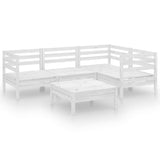 5 Piece Garden Lounge Set Solid Pinewood White 3082693
