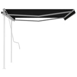 ZNTS Manual Retractable Awning with Posts 4x3.5 m Anthracite 3070019