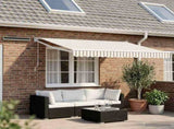 Electric Retractable Awning Light Grey and White 3.5 x 2 m 3425712